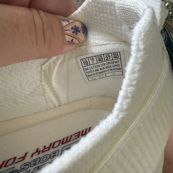 NWOT Bobs from Skechers memory foam cream sneakers with animal print accents - Picture 6 of 6